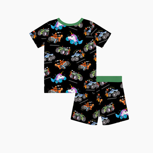 Monster Truck Kids Bamboo Short Two-Piece Pajama Set