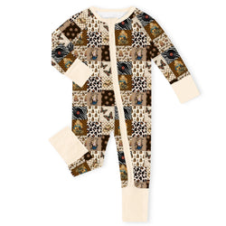 Butterfly Country Songbird Cream Bamboo Zipper Romper Pajamas