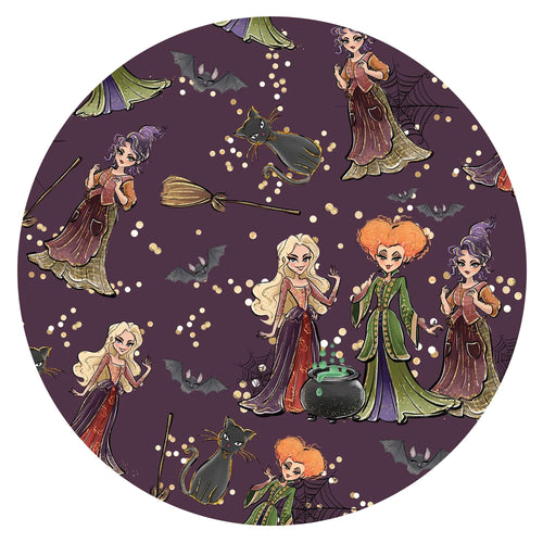 Halloween Hocus Pocus Sisters Witch Bamboo Zipper Romper Pajamas