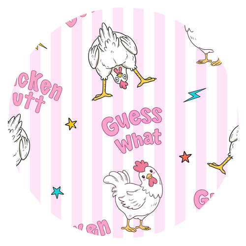 Guess What Chicken Butt Pink Bamboo Zipper Romper Pajamas