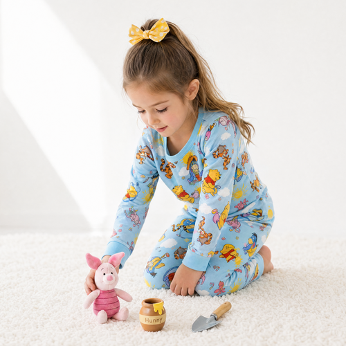 Sunny Bear and Pig Friends Playtime Kids Two-Piece Pajama Set