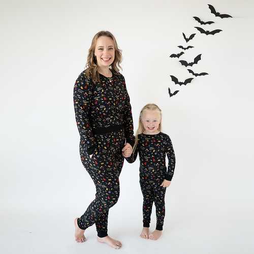 Halloween Witch Sisters Spell Kids Bamboo Two-Piece Pajama Set