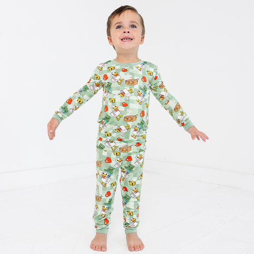 My World Green Kids Bamboo Two-Piece Pajama Set