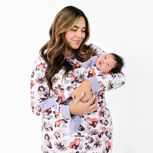Bear's & Mother's Bear Purple Bamboo Family مطابقة البيجامات