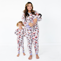 Bear's & Mother's Bear Purple Bamboo Family مطابقة البيجامات