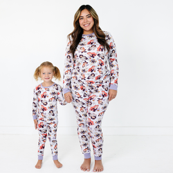 Bear's & Mother's Bear Purple Bamboo Family مطابقة البيجامات