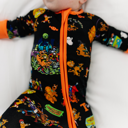 Halloween Mystery Great Dane Dog Baby Bamboo Zipper Romper Pajama