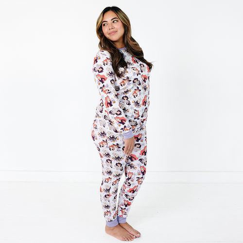 Bear's & Mother's Bear Purple Bamboo Family مطابقة البيجامات