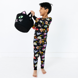Halloween Car Pumpkin Kids Bamboo Two-Piece Pajama Set