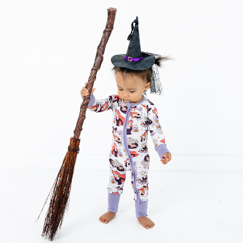 Halloween Princess Baby Bamboo Zipper Romper Pajamas