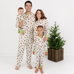 Christmas Green Gift Green Face Bamboo Family Matching Pajamas