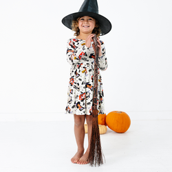 Halloween Princess Pumpkin Spider Kids Bamboo Long Sleeves Dress