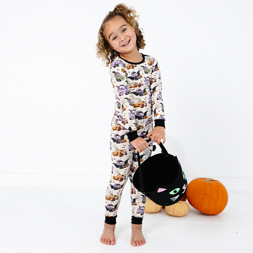 سباق Car Cartoon Kids Bamboo Short Pajama Set