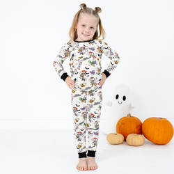 Halloween Space Cowboys and Aliens Kids Bamboo Two-Piece Pajama Set