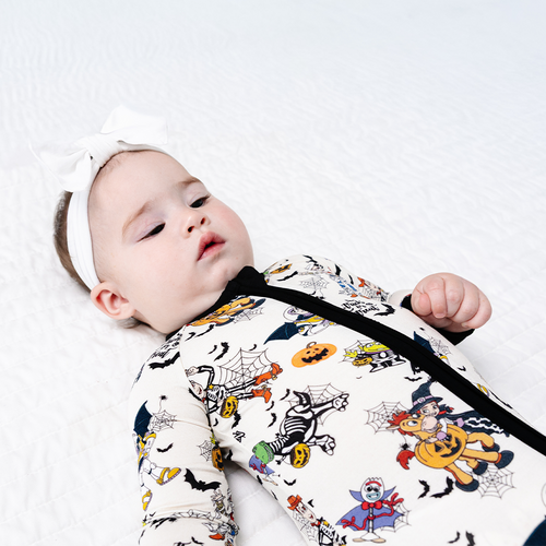 Halloween Space Cowboys and Aliens Baby Bamboo Zipper Romper Pajamas