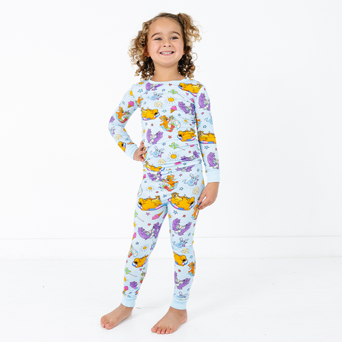 Bear Summer Beach Kids Bamboo Two-Piece Pajama Set