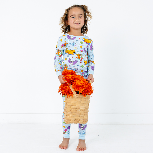 Bear Summer Beach Kids Bamboo Two-Piece Pajama Set