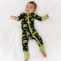 Teenage Turtles Baby Bamboo Zipper Romper Pajamas