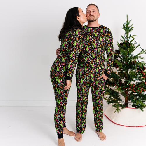 Christmas Tree Green Face Gift Bamboo Family Matching Pajamas