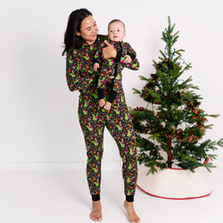 Christmas Tree Green Face Gift Bamboo Family Matching Pajamas