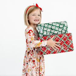 Christmas Pink Princess Kids Bamboo Long Sleeves Dress