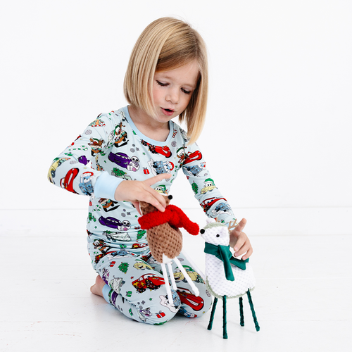 Christmas Car and Gifts Fun Kids Bamboo Two-Piece Pajama Set