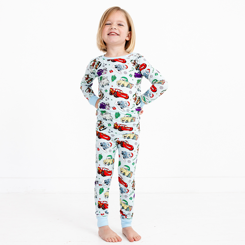 Christmas Car and Gifts Fun Kids Bamboo Two-Piece Pajama Set