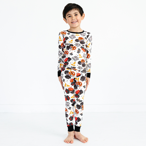 Smiley Car Parade Kids Bamboo Two-Piece Pajama Set
