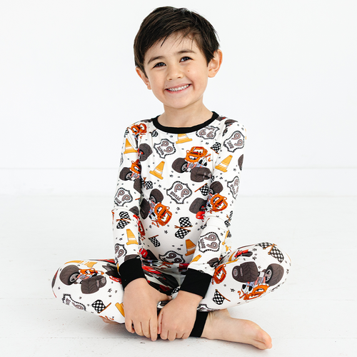 Smiley Car Parade Kids Bamboo Two-Piece Pajama Set