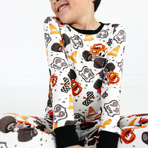 Smiley Car Parade Kids Bamboo Two-Piece Pajama Set