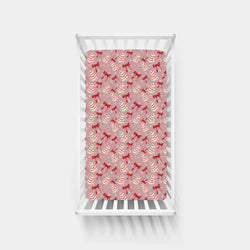 Christmas Pink Tree Cakes and Bows Bamboo Fitted Crib Sheet