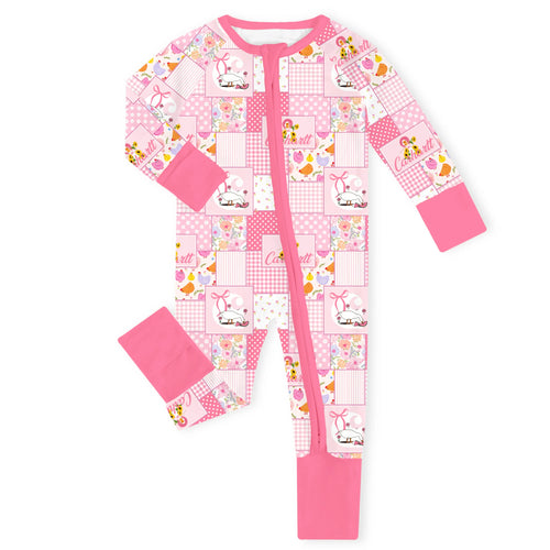 Sweet Farmhouse Goose Friends Bamboo Zipper Romper Pajamas