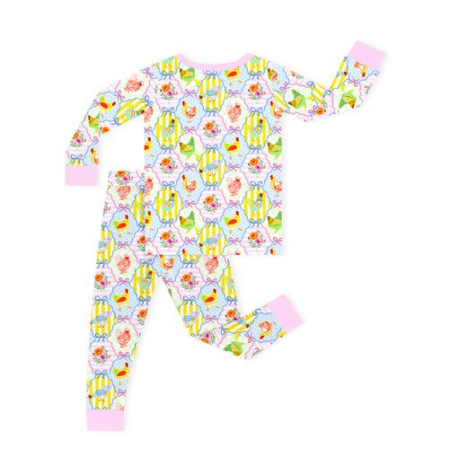 Pastel Country Coop Kids Bamboo Two-Piece Pajama Set