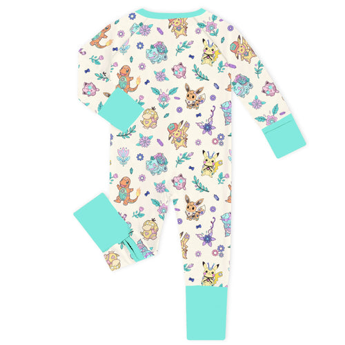 Gear & Friends Green Bamboo Zipper Romper Pajamas