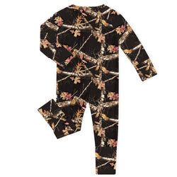 Autumn Woods Camo Bamboo Zipper Romper Pajamas
