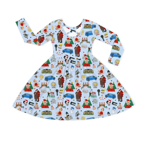 Christmas Home Defender and Gift Parade Kids Bamboo Long Sleeves Dress