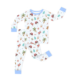 Christmas Tropical Holiday Kids Bamboo Two-Piece Pajama Set