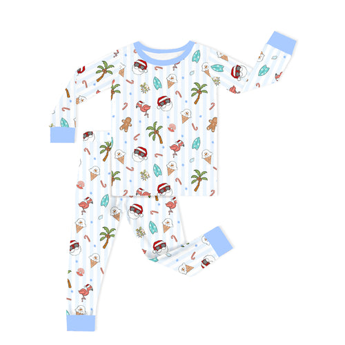 Christmas Tropical Holiday Kids Bamboo Two-Piece Pajama Set