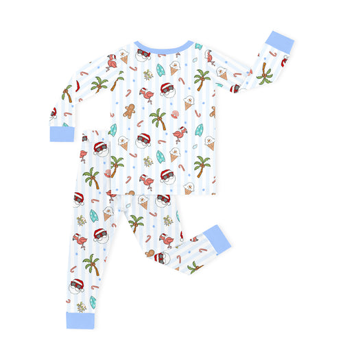 Christmas Tropical Holiday Kids Bamboo Two-Piece Pajama Set