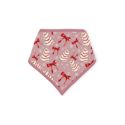 Christmas Pink Tree Cakes and Bows Bamboo Baby Bib