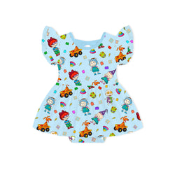 Naughty Diaper Family Dinosaur Twirl Dress With Bodysuit