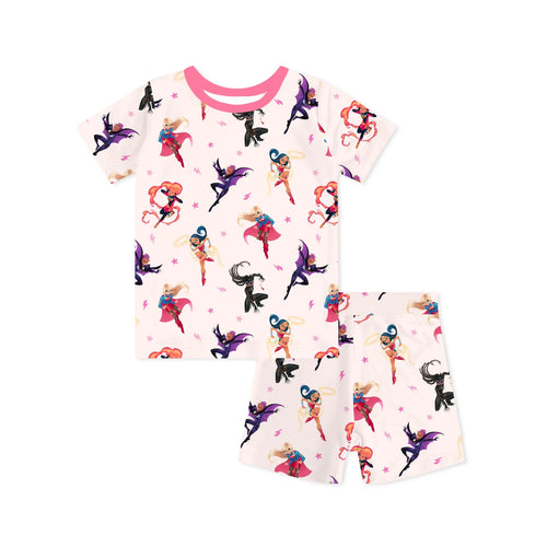 Superhero Girls Power Dreams Kids Bamboo Short Two-Piece Pajama Set
