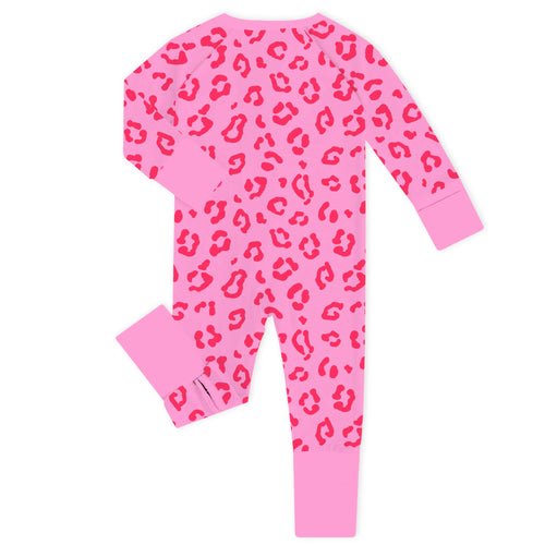 Wild Sweetness Hot Pink Bamboo Zipper Romper Pajamas