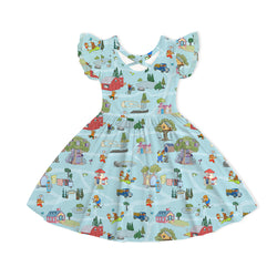 Bear Family Life Kids Bamboo Short Sleeves Dress