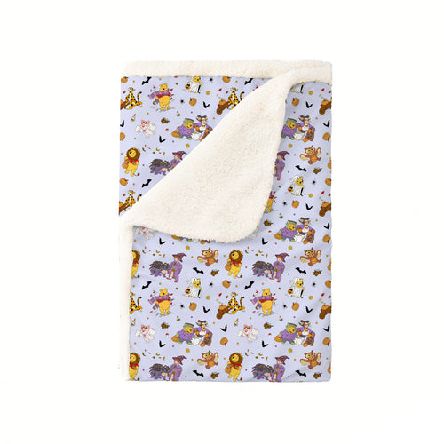 Halloween Bear Pumpkin Bat Bamboo Blanket