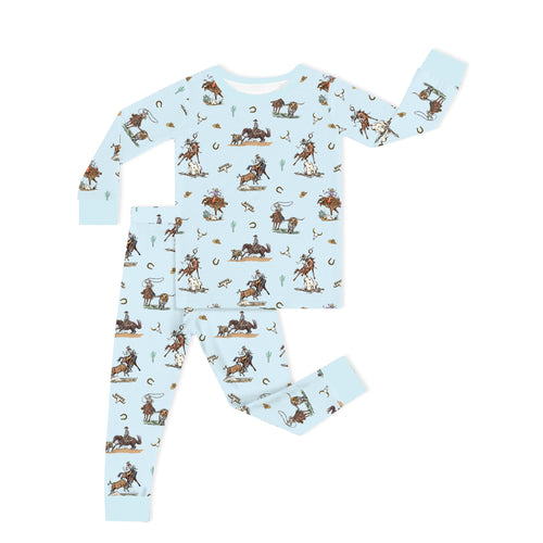Vintage Western Rodeo Kids Bamboo Two-Piece Pajama Set