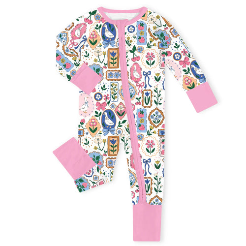 Vintage Goose Gallery Bamboo Zipper Romper Pajamas