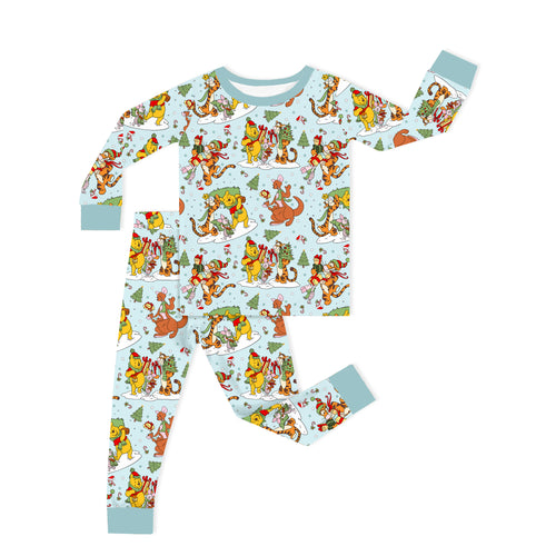 Christmas Snow Bear Friends Gift Kids Two-Piece Pajama Set