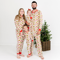 Christmas Cartoon Car Bamboo Family Matching Pajamas