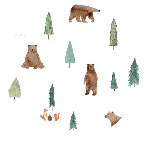 Rustic Forest Bears Bamboo Zipper Romper Pajamas